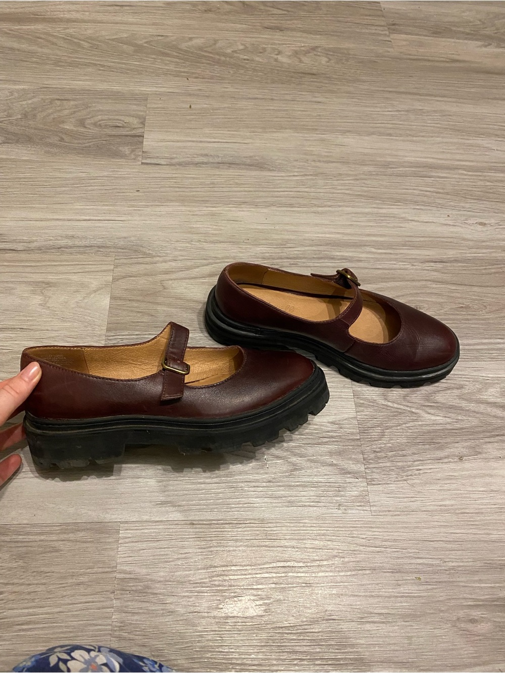 Madewell Mary Jane burgundy flats